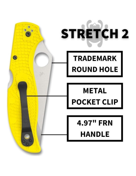 Cuchillo de bolsillo plegable Spyderco Salt 2 XL amarillo 10.16 cm