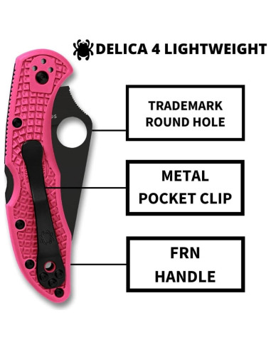 Cuchillo Spyderco Delica 4 Ligero CPM S30V Hoja Negra 7.62cm