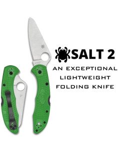 Cuchillo Spyderco Salt 2 Verde LC200N 7.62 cm Acero Inoxidable 2