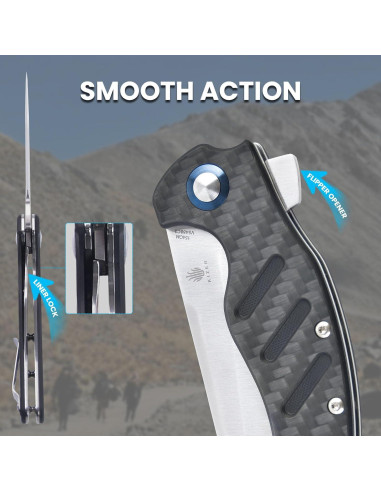 Cuchillo de bolsillo Kizer Sheepdog XL 154CM G10 gris EDC