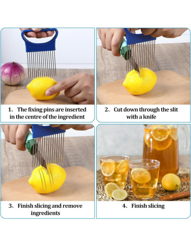 Cortador de Cebolla Quilax 2 Piezas Acero Inoxidable 10.9x7.9cm