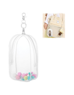 Bolsa de exhibición clara Jeqqinuz con llavero y doble cremallera