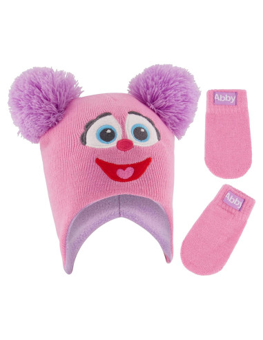Gorro de Invierno y Manoplas Plaza Sésamo Abby Cadabby 2-4T