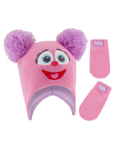 Gorro de Invierno y Manoplas Plaza Sésamo Abby Cadabby 2-4T