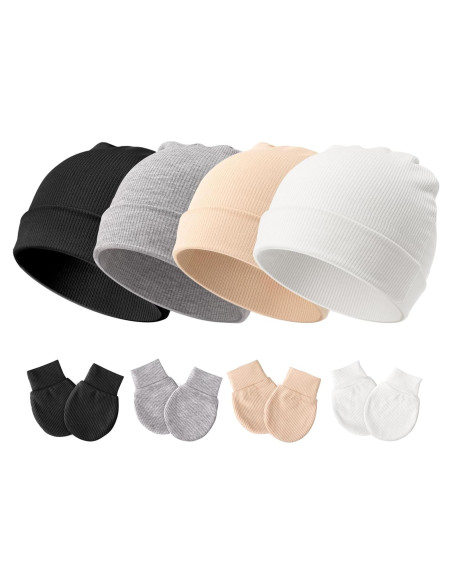 Conjunto de Gorro y Manoplas AQOKKA Bebés 0-3 Meses