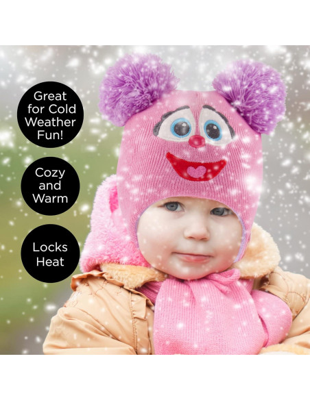 Gorro de Invierno y Manoplas Plaza Sésamo Abby Cadabby 2-4T