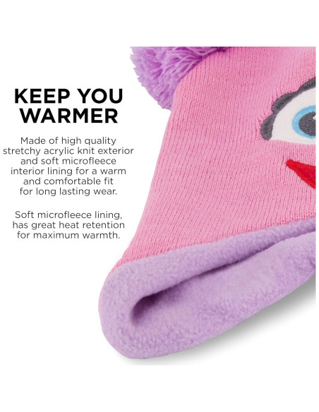 Gorro de Invierno y Manoplas Plaza Sésamo Abby Cadabby 2-4T