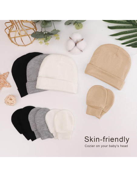 Conjunto de Gorro y Manoplas AQOKKA Bebés 0-3 Meses