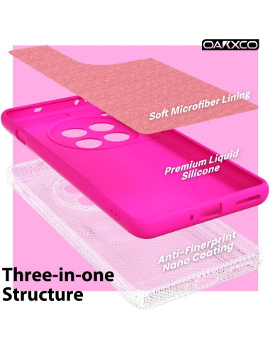 Funda de Teléfono Oakxco para Oneplus 12 Silicona Rosa Fucsia
