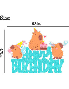 Adornos de Pastel Capibara WishFirst 16x12 cm Decoraciones Fiesta 2