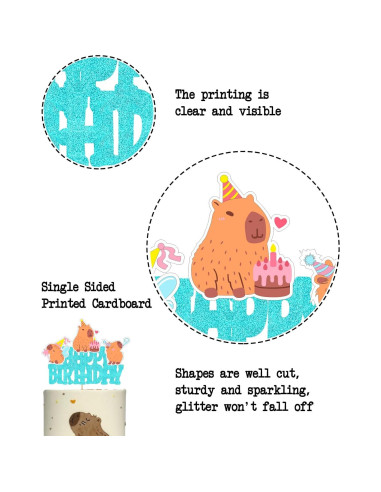 Adornos de Pastel Capibara WishFirst 16x12 cm Decoraciones Fiesta