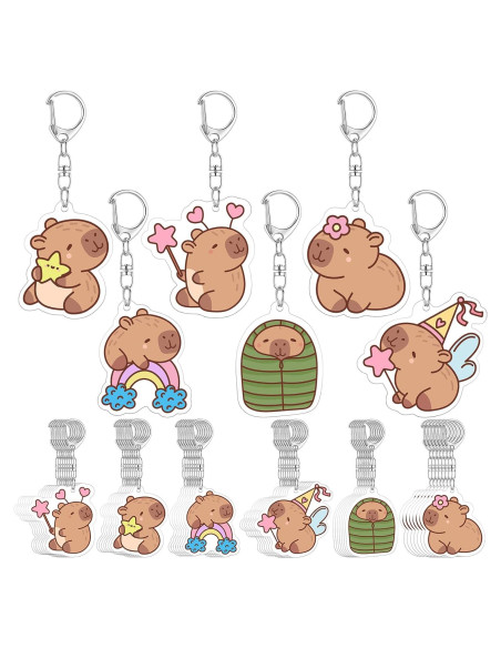 Llaveros de Capibara Quelay - 48 Pcs Acrílico para Fiesta