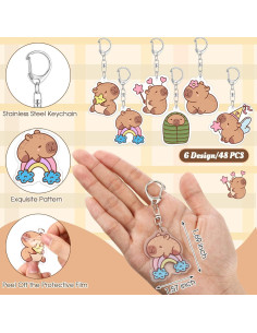 Llaveros de Capibara Quelay - 48 Pcs Acrílico para Fiesta 2