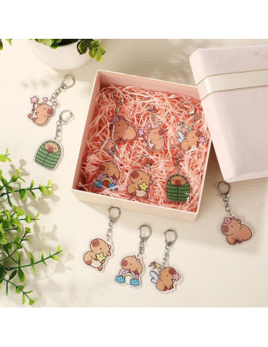 Llaveros de Capibara Quelay - 48 Pcs Acrílico para Fiesta