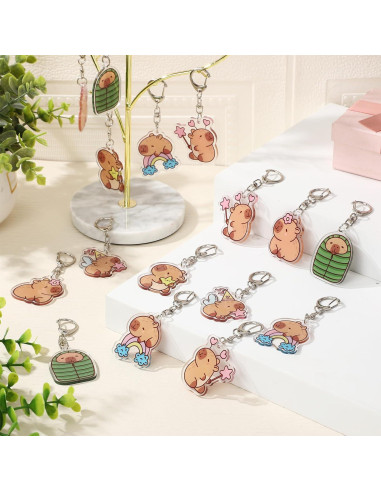 Llaveros de Capibara Quelay - 48 Pcs Acrílico para Fiesta