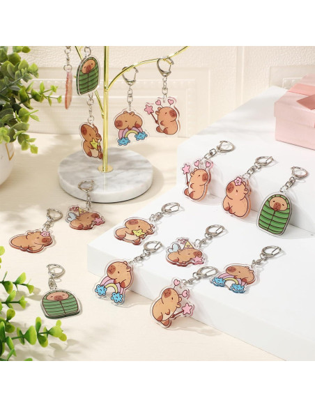 Llaveros de Capibara Quelay - 48 Pcs Acrílico para Fiesta