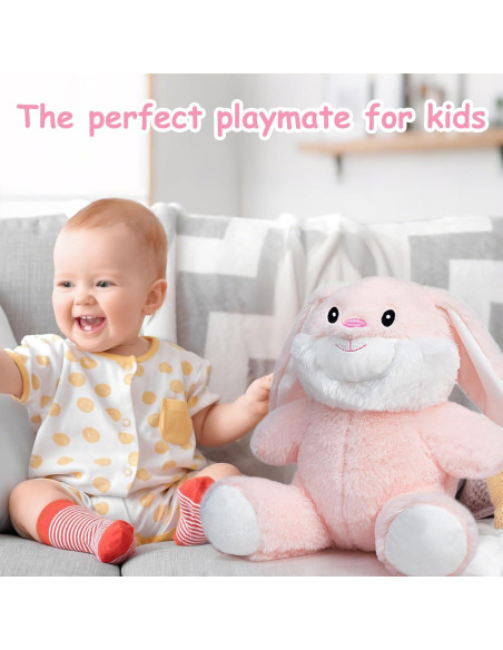 Conejo de Peluche HollyHOME 25cm Rosa Suave para Niños