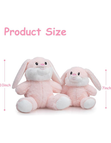 Conejo de Peluche HollyHOME 25cm Rosa Suave para Niños
