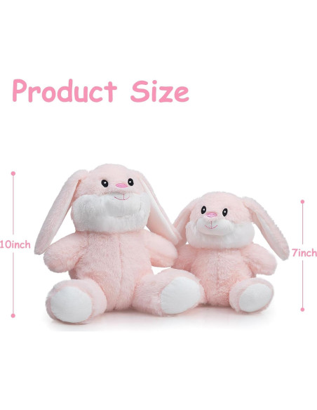 Conejo de Peluche HollyHOME 25cm Rosa Suave para Niños