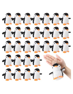 30 Mini Pingüinos de Peluche Motionchic 13 cm Negros