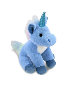 Peluche Unicornio Azul DolliBu - Suave 23 cm para Niños y Adultos