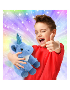 Peluche Unicornio Azul DolliBu - Suave 23 cm para Niños y Adultos 2