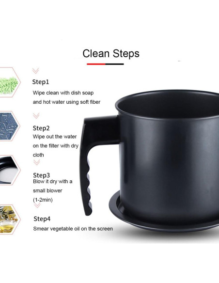 Contenedor de Grasa de Tocino Cambom 1.3L con Colador Fino