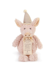Peluches Cerdito Wigg de Cumpleaños Rosa Bebé 30 cm DEMDACO