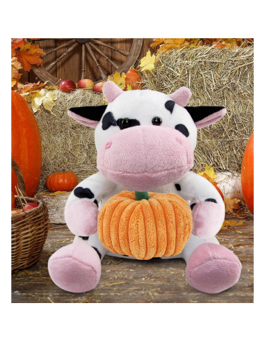 Peluche de Vaca Personalizado DolliBu con Calabaza 15 cm