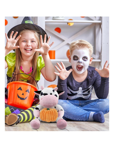 Peluche de Vaca Personalizado DolliBu con Calabaza 15 cm