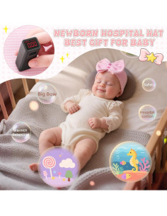 Sombrero de Lazo para Bebés Zando Algodón Suave 0-3 Meses 2