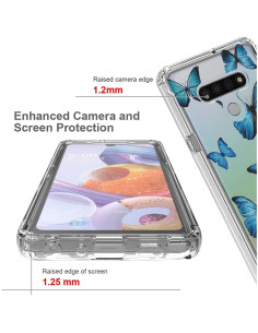 Funda protectora LG Stylo 6 Sidande Mariposa Azul TPU 2