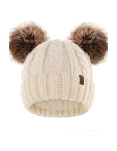 Gorro de Invierno FURTALK para Bebés 6-24 Meses Beige