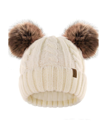 Gorro de Invierno FURTALK para Bebés 6-24 Meses Beige