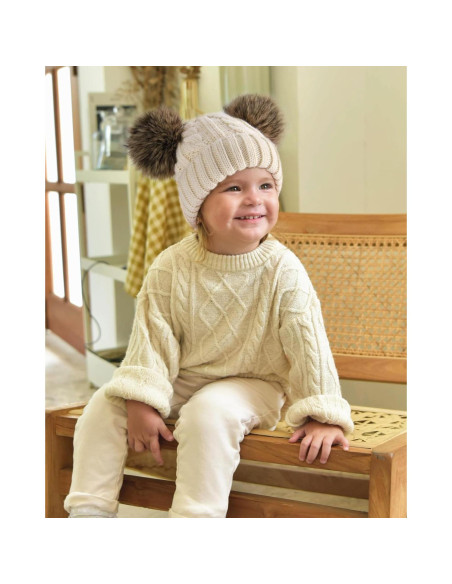 Gorro de Invierno FURTALK para Bebés 6-24 Meses Beige