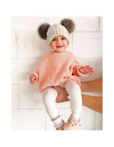 Gorro de Invierno FURTALK para Bebés 6-24 Meses Beige