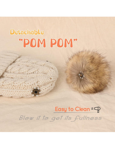 Gorro de Invierno FURTALK para Bebés 6-24 Meses Beige