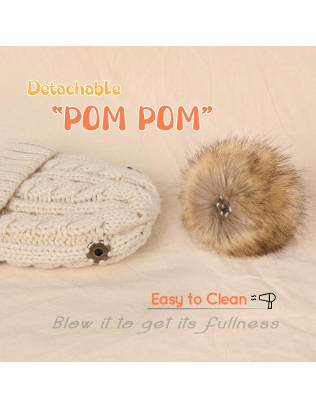 Gorro de Invierno FURTALK para Bebés 6-24 Meses Beige