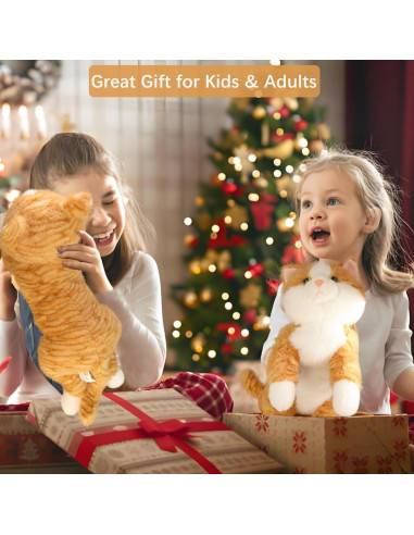 Gato de Peluche Ponderado YOUBLEK 48 cm Naranja Suave