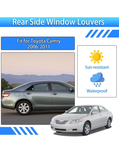 Louvers de Ventana Toyota Camry 2006-2011 ABS Negro Brillante