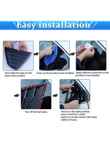 Louvers de Ventana Toyota Camry 2006-2011 ABS Negro Brillante