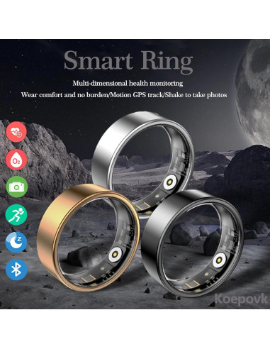 Anillo Inteligente Koepovk BJ02 Negro 7 - Monitor de Salud