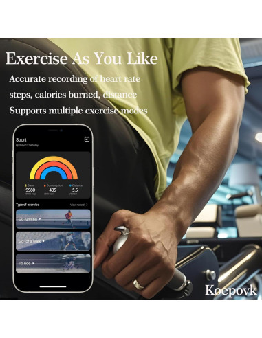 Anillo Inteligente Koepovk BJ02 Negro 7 - Monitor de Salud
