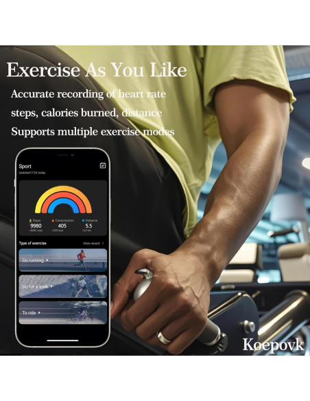 Anillo Inteligente Koepovk BJ02 Negro 7 - Monitor de Salud Anillo Inteligente Koepovk BJ02 Negro 7 - Monitor de Salud