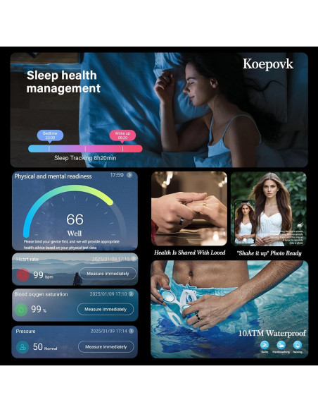 Anillo Inteligente Koepovk BJ02 Negro 7 - Monitor de Salud Anillo Inteligente Koepovk BJ02 Negro 7 - Monitor de Salud