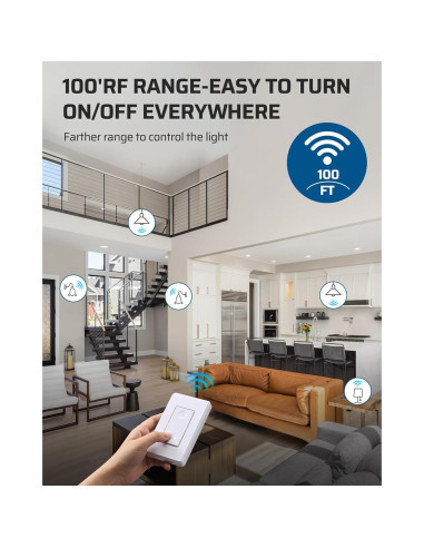 Portalámpara Inalámbrico DEWENWILS con Control Remoto E26/E27