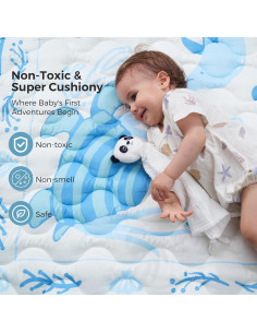 Alfombra de Juego para Bebés Momcozy 127x127 cm Antideslizante 2