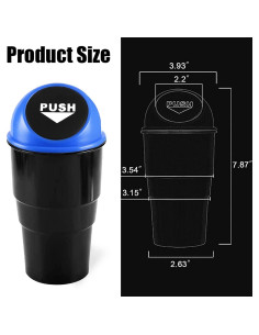 Mini Basurero de Coche NTNEV Azul a Prueba de Fugas 2