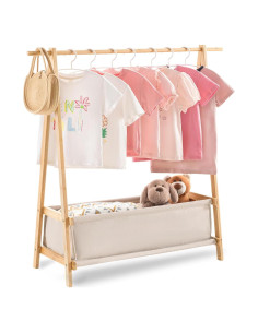 Perchero Infantil Sino Selected de Bambú Natural con Almacenamiento