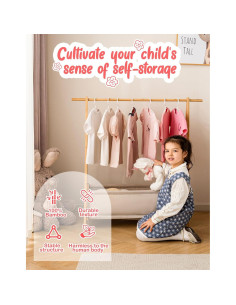 Perchero Infantil Sino Selected de Bambú Natural con Almacenamiento 2